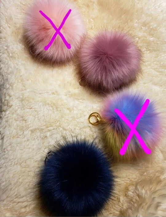 6" Faux Fur Pom Pom Keychain