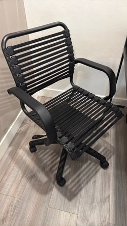 Black Bungee Cord Office Chair with Armrests