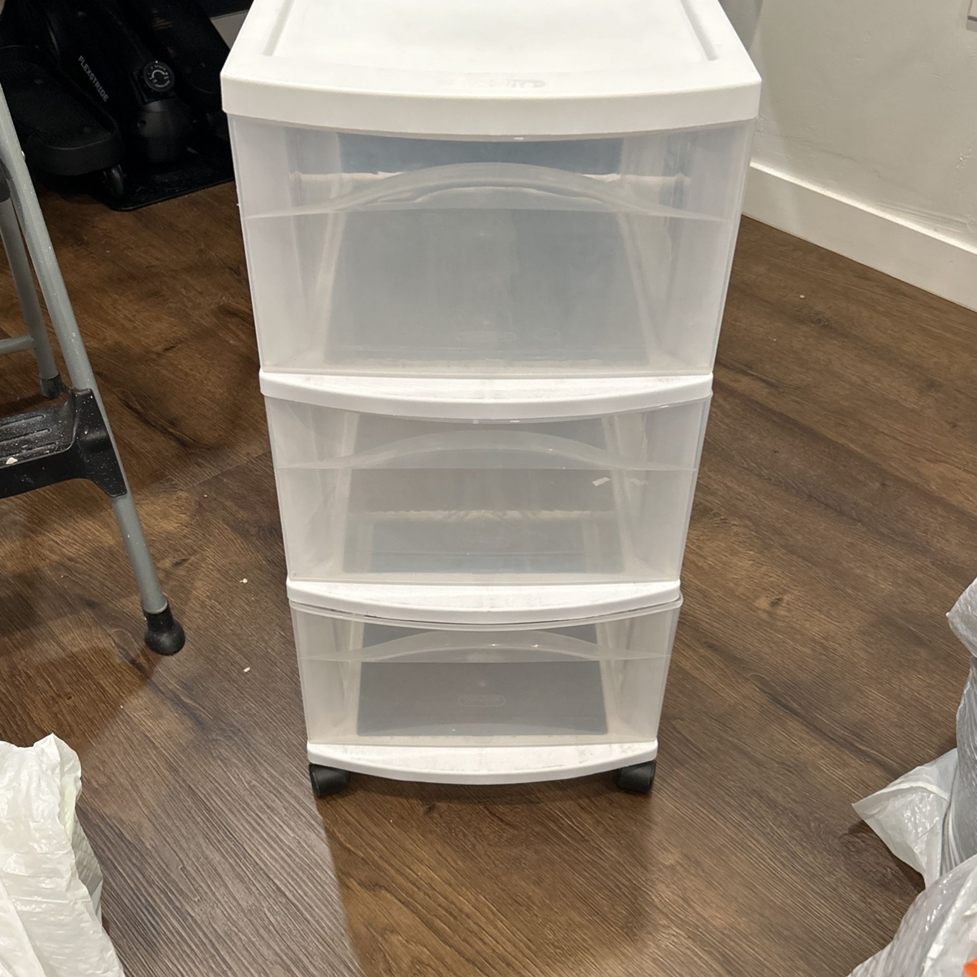 3 Drawer Plastic Storage Cart 