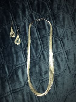 Liquid Silver necklace & earrings