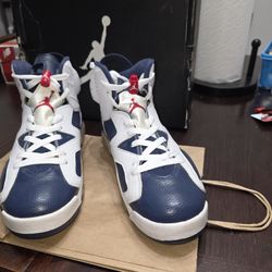 Air Jordan 6 Retro Olympic 2012 London White Navy Red 