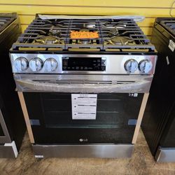 LG ThinQ 5 Burner Gas Slide In Stove 30 Wide LC