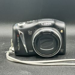Y2K Canon PowerShot SX130 IS Black 12.1MP 12X Zoom Compact Digital Camera