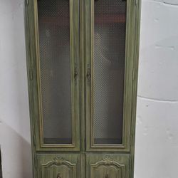 Green Painted Lighted Cabinet