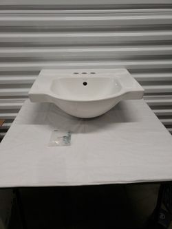 Kohler K-5247-4-0 Veer 21" Pedestal Bathroom Sink w/ 3 Holes Drilled & Overflow