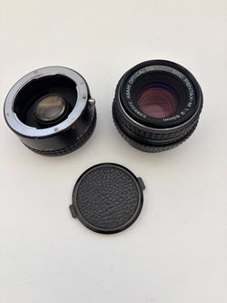 SMC PENTAX-M 50mm F2 MF Standard K Mount Lens w/ FocalMC 2x Converter