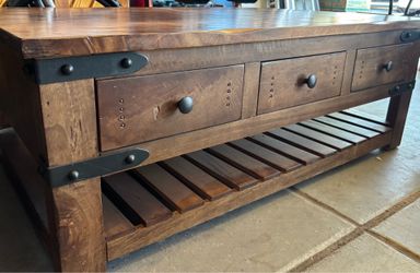 Wood coffee table