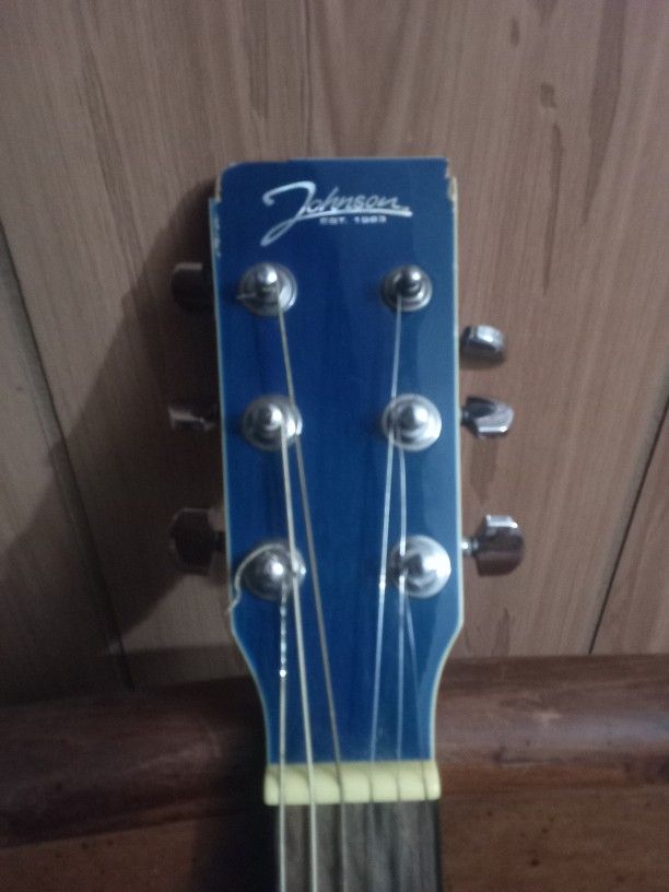 Johnston Blue Burst Acoustic Guitar 