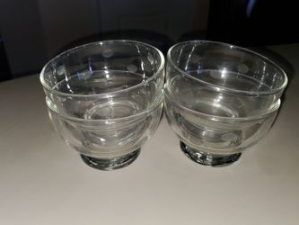 4 - 3" cocktail bowls with etched circle design - $20 obo