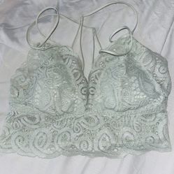Gorgeous PINK - Victoria’s Secret - Sparkly Light Baby Seafoam Green Stretch Bralette, Tag Size S, NWOT!
