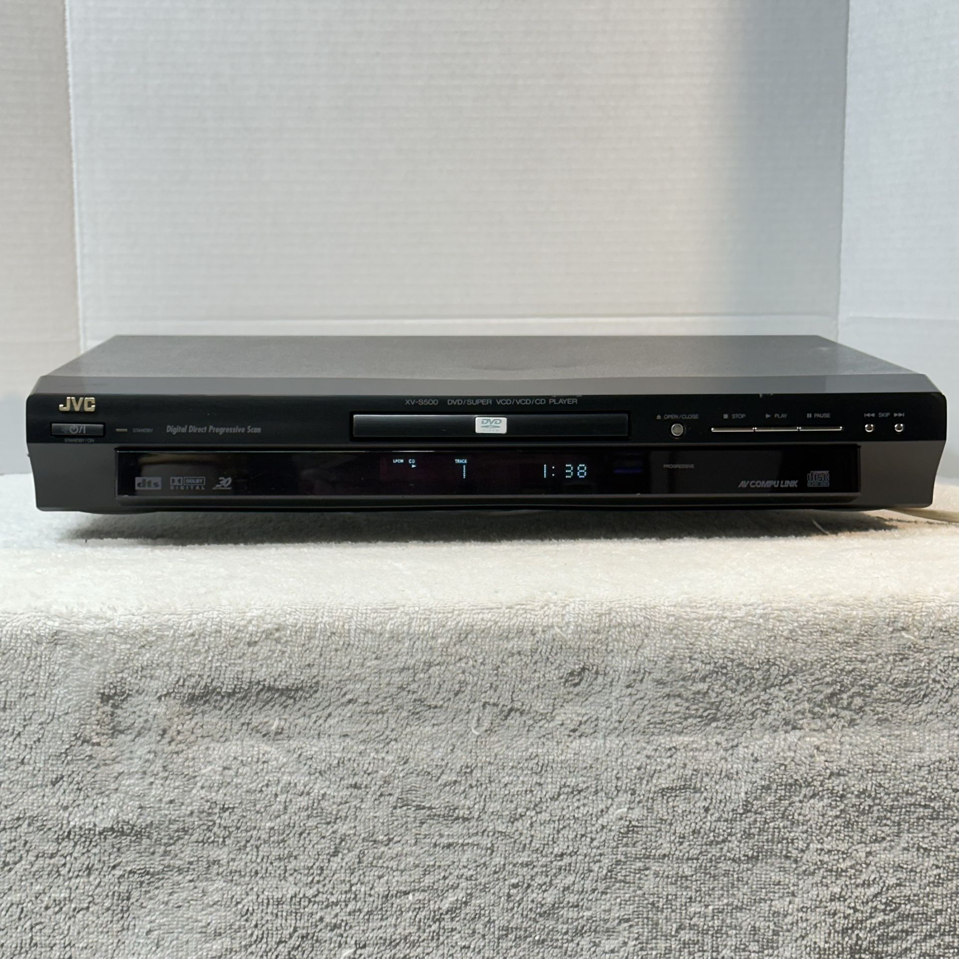JVC CD/DVD/Super VCD/VCD Player—TESTED—Cleaned—Plays Well—Low Profile—Demonstration Available
