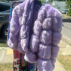 Lavender Faux Fur Coat