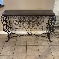 End Table With Wine Rack