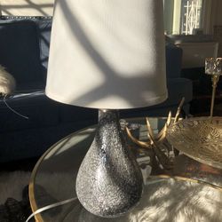 Silver crackle lamp