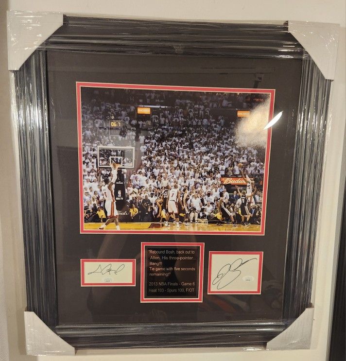 Ray Allen And Chris Bosh Signed 11x14