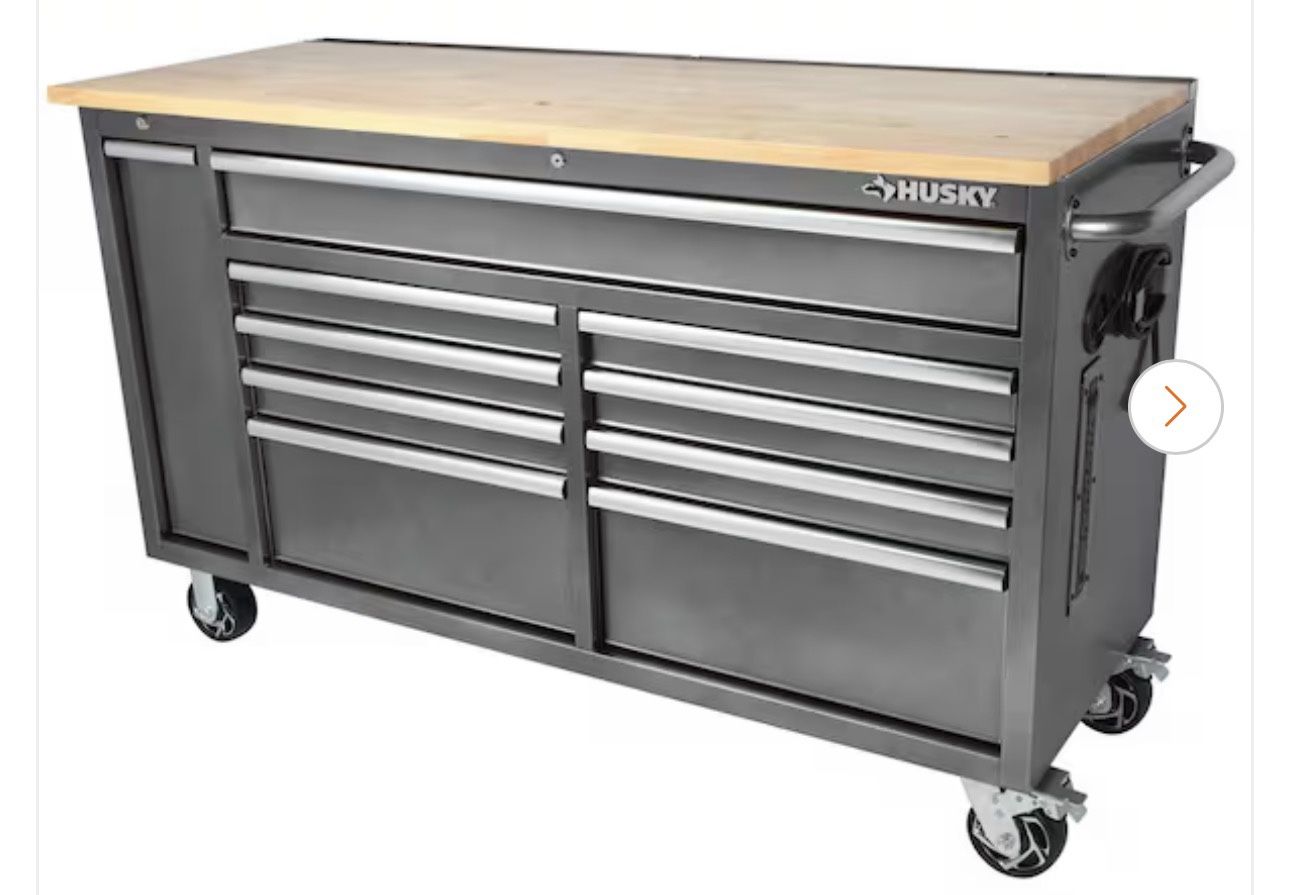 61 in. W x 24 in. D Standard Duty 10-Drawer Mobile Workbench Tool Chest