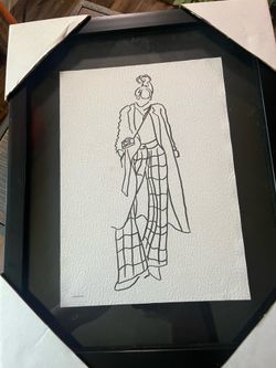Modern women drawing picture frame
