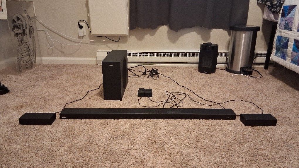 Onn. Bluetooth 5.1 Channel Ultra-Slim Surround Soundbar System with Dolby Atmos – 36"