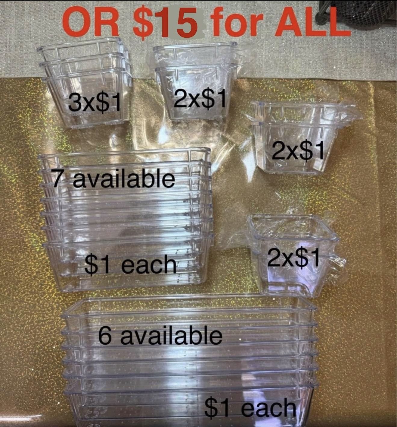 NEW Clear Plastic Organizers – $1 Each or $15 for ALL