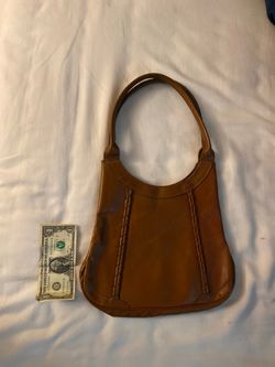 Vintage brown genuine leather Don Quixote shoulder bag