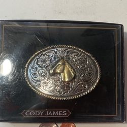Vintage Belt Buckle Cody James Horse
