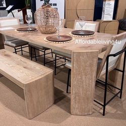 6 Pc Oak Dining Table Set Brand New In Box