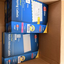 Selling 5 Packs of Avery 5168 Shipping Labels and 6 Packs of Avery 8167 Return Address Labels.