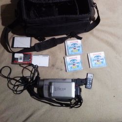 Sharp Slim Cam With Case,Remote,Three DVDs, Recordable And Three Tapes Recordable