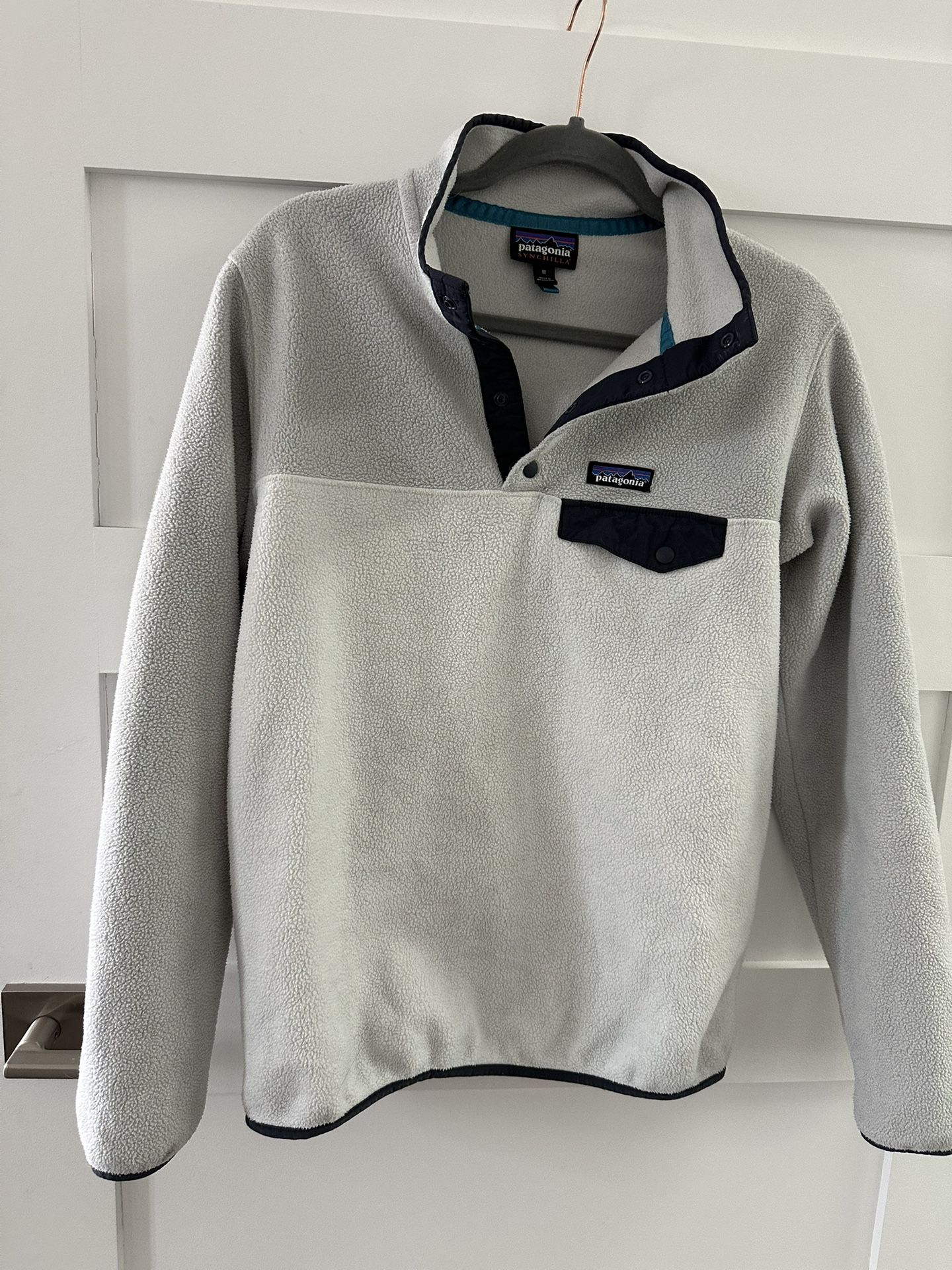 Frosty White, Grey, And Navy Patagonia Fleece