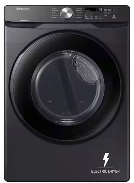 7.5 cu. ft. Vented Stackable Electric Dryer in Brushed Black with Sensor Dry