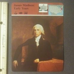 1980 Panarizon James Madison Early Years President Architect Of The Republic Large Over-sized Card Collectible Vintage Italy