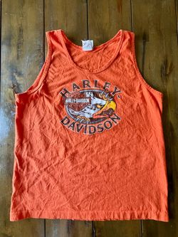 2013 Harley Davidson Mens Sleeveless Shirt - Large Orange Logan Utah