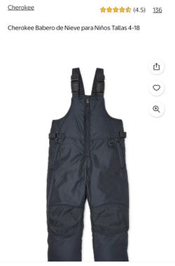 Snow Bib Black 16-18 NEW