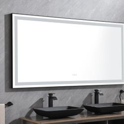 72 in. W x 36 in. H LED Single Bathroom Vanity Mirror in Polished Crystal Bathroom Vanity LED Mirror