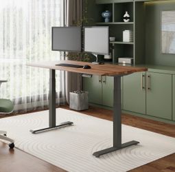 NEW in box Vari Solid Walnut Electric Standing Desk 60x30, Slate Gray