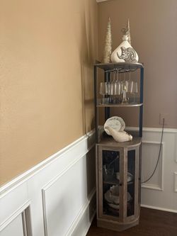 Corner bar cabinet with lights