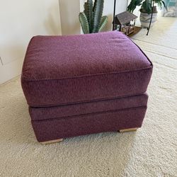 Burgundy/Plum Ottoman/Footstool — 25x22x18 — Escondido Pickup