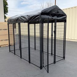 (Brand New) $260 Large Heavy Duty Kennel with Cover (8 x 4 x 6 FT) Dog Cage Crate Pet Playpen 
