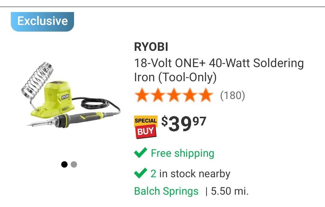 Ryobi 40w Soldering Iron Up To 900°f 