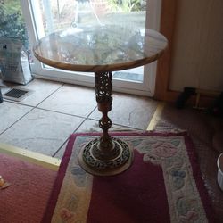 Marble Brass Table Vintage