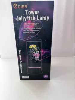 EDIER Tower Jellyfish Lamp Color Changing LED Mood Light w/ 2 Jellyfish