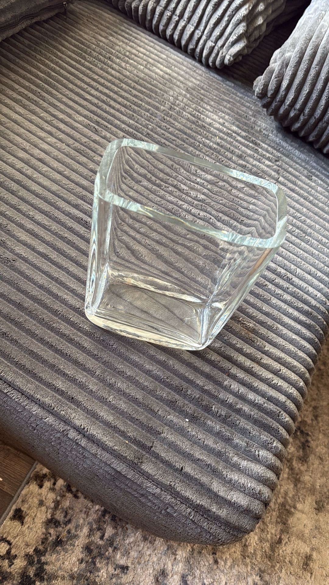 clear glass rectangular vase