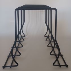 Sturdy Large  9" Black Iron Metal Table Top Standing Rack Kitchen Cabinet Pans Pot Lids Or Desk Organizer 