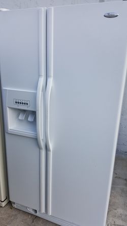 36x68 White Whirlpool Side by Side Refrigerator