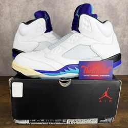 NEW Air Jordan 5 Retro NRG Fresh Prince Bel Air White Grape Size 15 AV3919-135 Men’s Shoes OG Rare