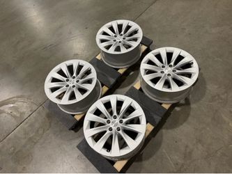 2020 Tesla Model X S OEM 20” Staggered Silver Wheels Rims and TPMS Sensors Slipstream 20x9.5 20x9