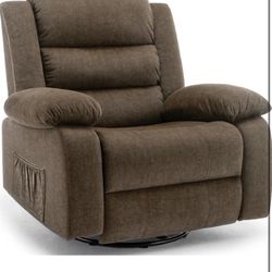New in box Recliner Chair, Wide Rocker Chair, Rocking Chair with Massage and Heat,360°Swivel Nursery Rocking Chairs, Oversized Recliner for Adults, Ca