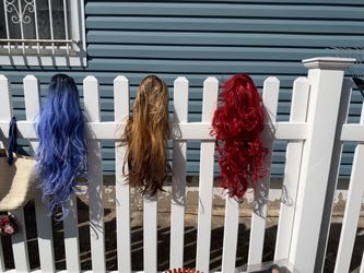 Set of 3 Long Wavy Costume Wigs