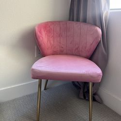 Pink Velvet Vanity Chair