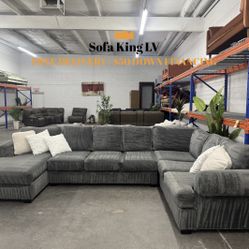 Free Delivery* Like New Gray “U” Shape Sectional Sofa! 